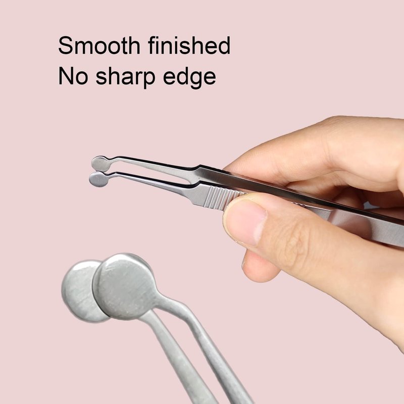 ZGORENDZ Premium Stainless Steel Arita Tauber Meibomian Gland Expressor Forceps Eyelid Massage Tweezers-Round Tip..
