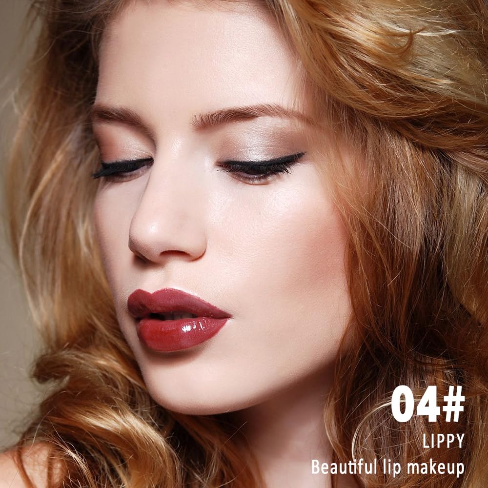Kaely Longwear No-Budge Lipstick for Women, Highly Pigmented Liquid Lip Color Makeup, Non-Transfer Lip Gloss Stain Waterproof Smudge Proof 24 Hour, Instant Shine, Vegan & Cruelty-Free, 04 LIPPY