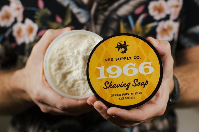 Rex Supply Co. 1966 Old World Tallow Shaving Soap - Bergamot, Tangerine & Sandalwood - Rich Moisturizing Lather & Superior Glide for a Smooth, Irritation-Free Shave - 4oz