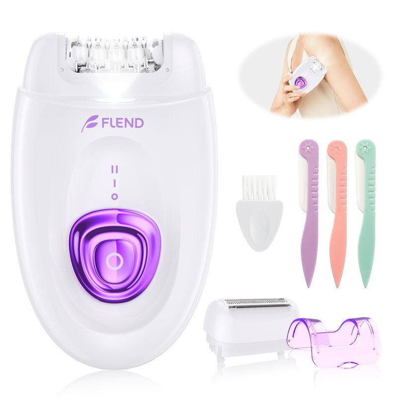 Epilator for Women, Cordless Facial Hair Removal Device with Shaver Head and Trimmer, Smooth Glide Epilators 2 Speeds & 36 Tweezers for Face Legs Arms Armpit Bikini