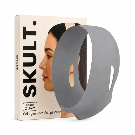 Collagen Face Sculpt Wrap - Reusable Chin Strap for Jawline Shaping | 2 PCS, Adjustable & Breathable (Gray)