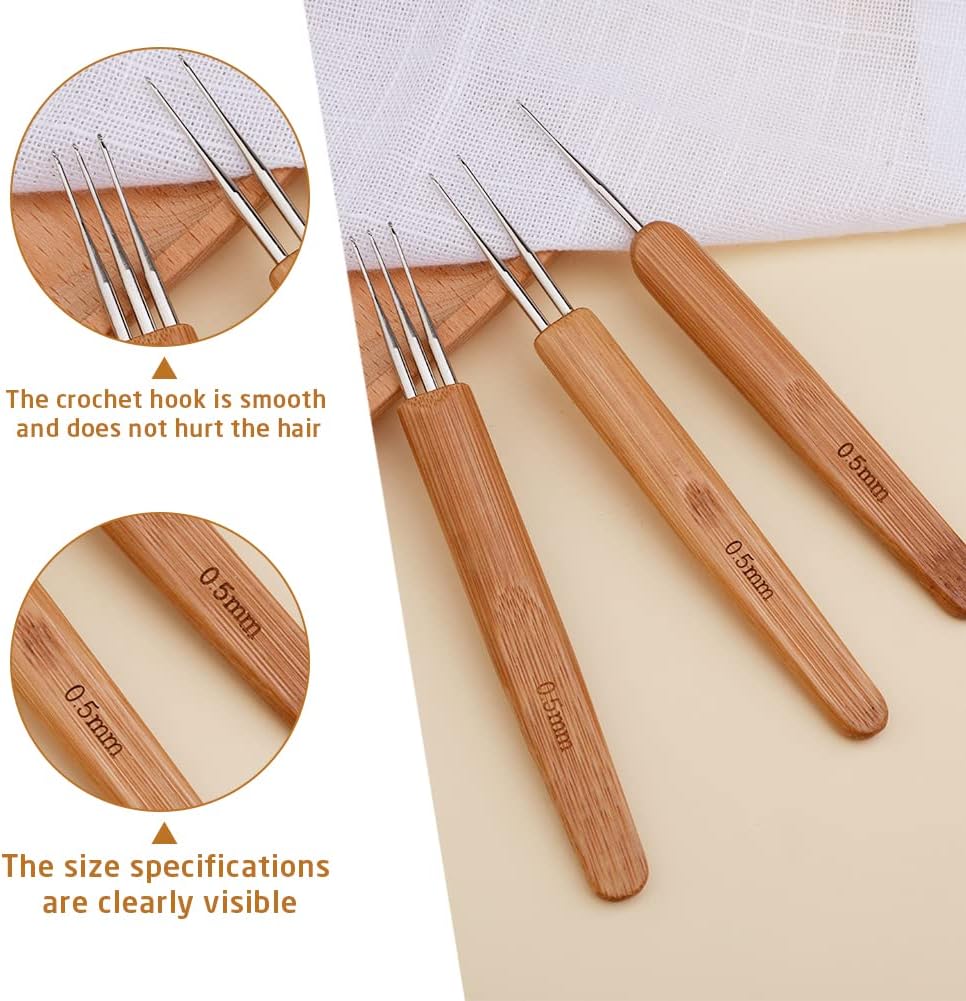 Dreadlock Crochet Hook Set - 48 Pcs Crochet Needles with Case | Various Sizes for Hair Braiding
