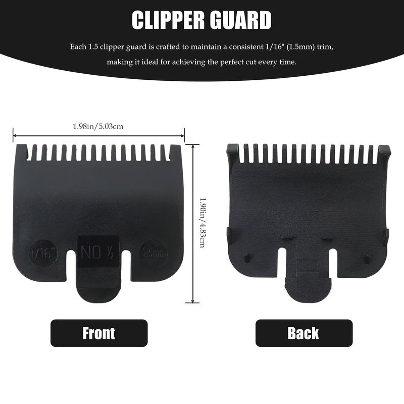 New Clipper Guard Set for Wahl, 6#3137-101 Black Combs (1.5mm), for Peanut Clippers and for Wahl Models