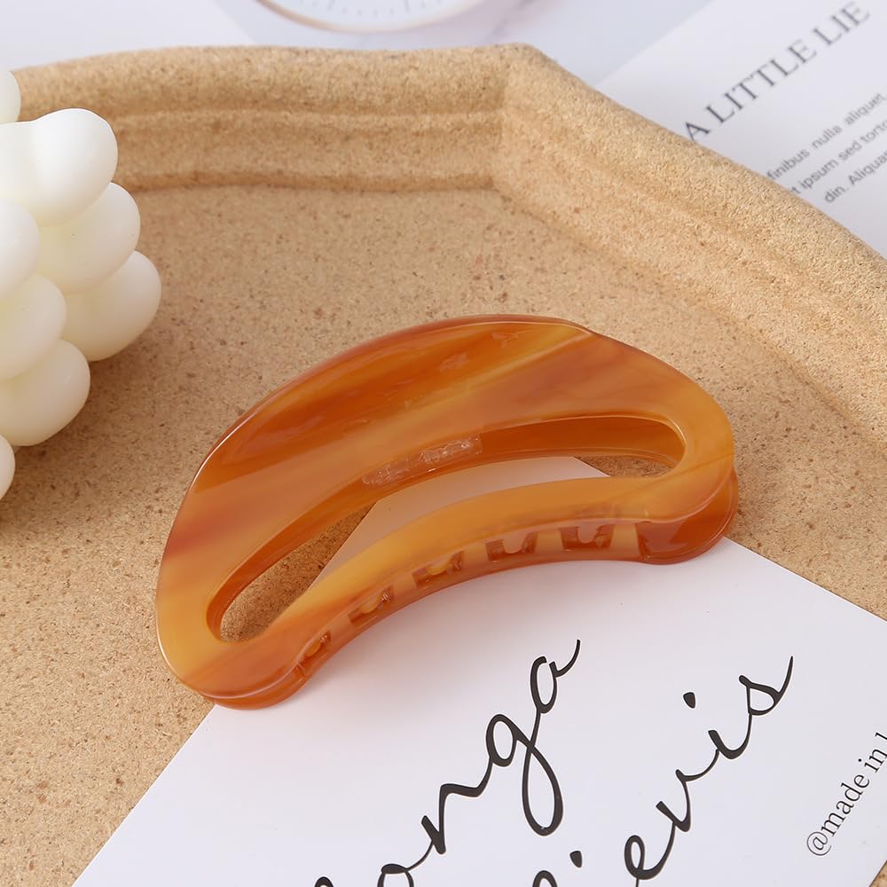 Tortoiseshell Hair Claw Clips - 2PCS Strong Hold Cellulose Acetate for Thick Hair | Leopard Print Medium Size Accessories