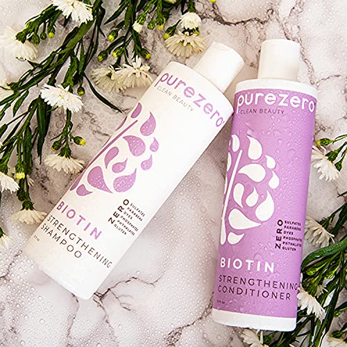 Purezero Biotin Strengthening Shampoo 12 Fl Oz - Volumizing, Sulfate-Free, Vegan Hair Care