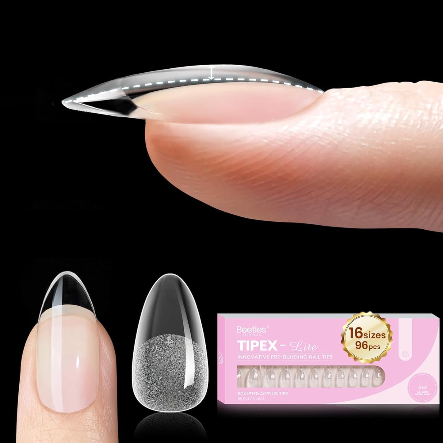 Beetles Nail Glue Gel - 20g No Wipe Formula for Instant Apex Nail Tips | Flat-Nail Friendly, UV/LED Cured