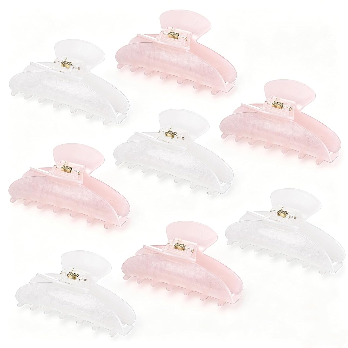 Large Acrylic Hair Claw Clips for Women - 8 Pcs Non-Slip Strong Hold | French Turquoise Color