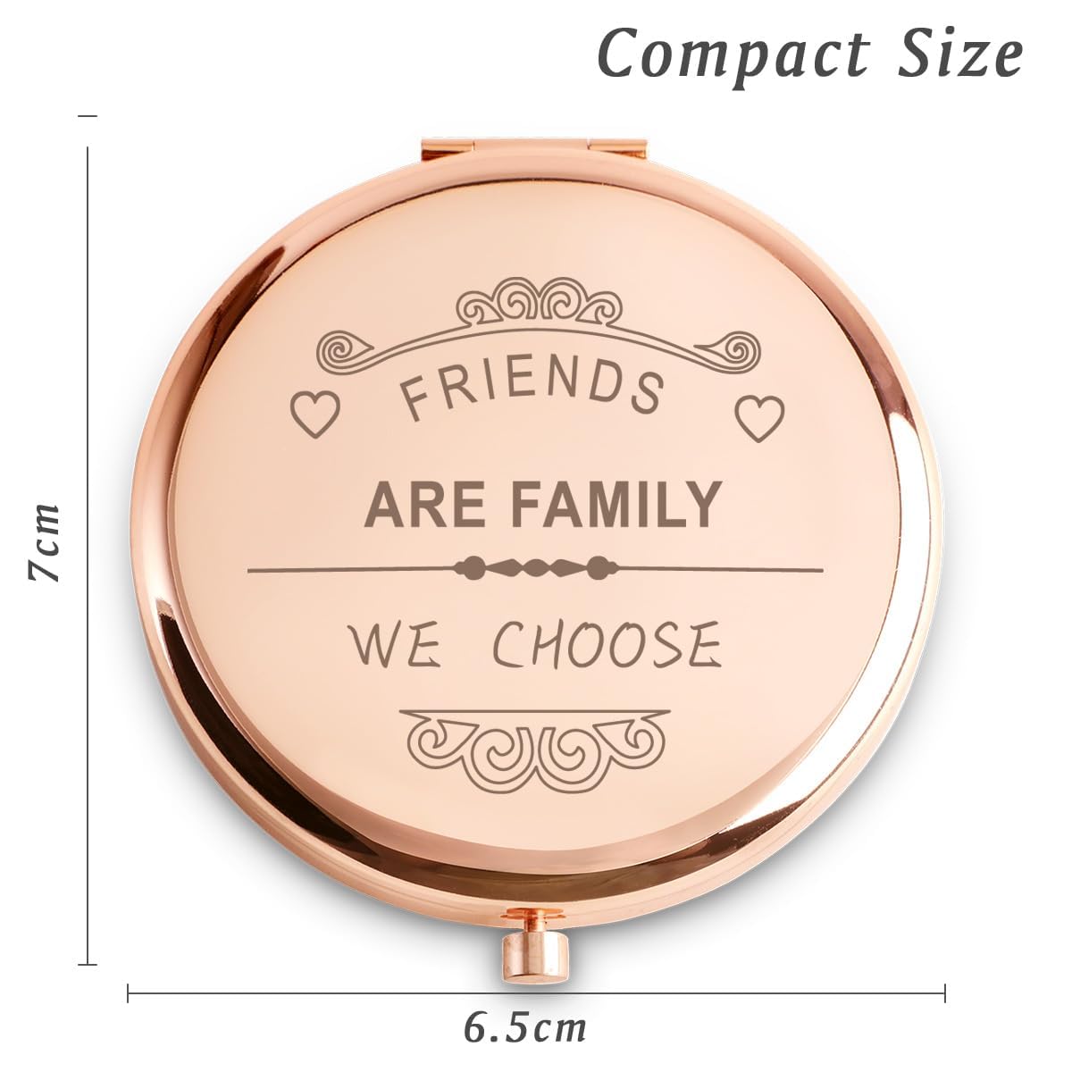 Daricano Friendship Gifts for Women Girls, Personalized Gifts for Friends BBF Bestie, Custom Compact Mirror for Birthday, Mothers Day, Graduation, Basket Stuffers