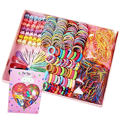 780PCS Hair Accessories Set for Girls & Women - Elastic Bands, Ties, Clips & Ribbons