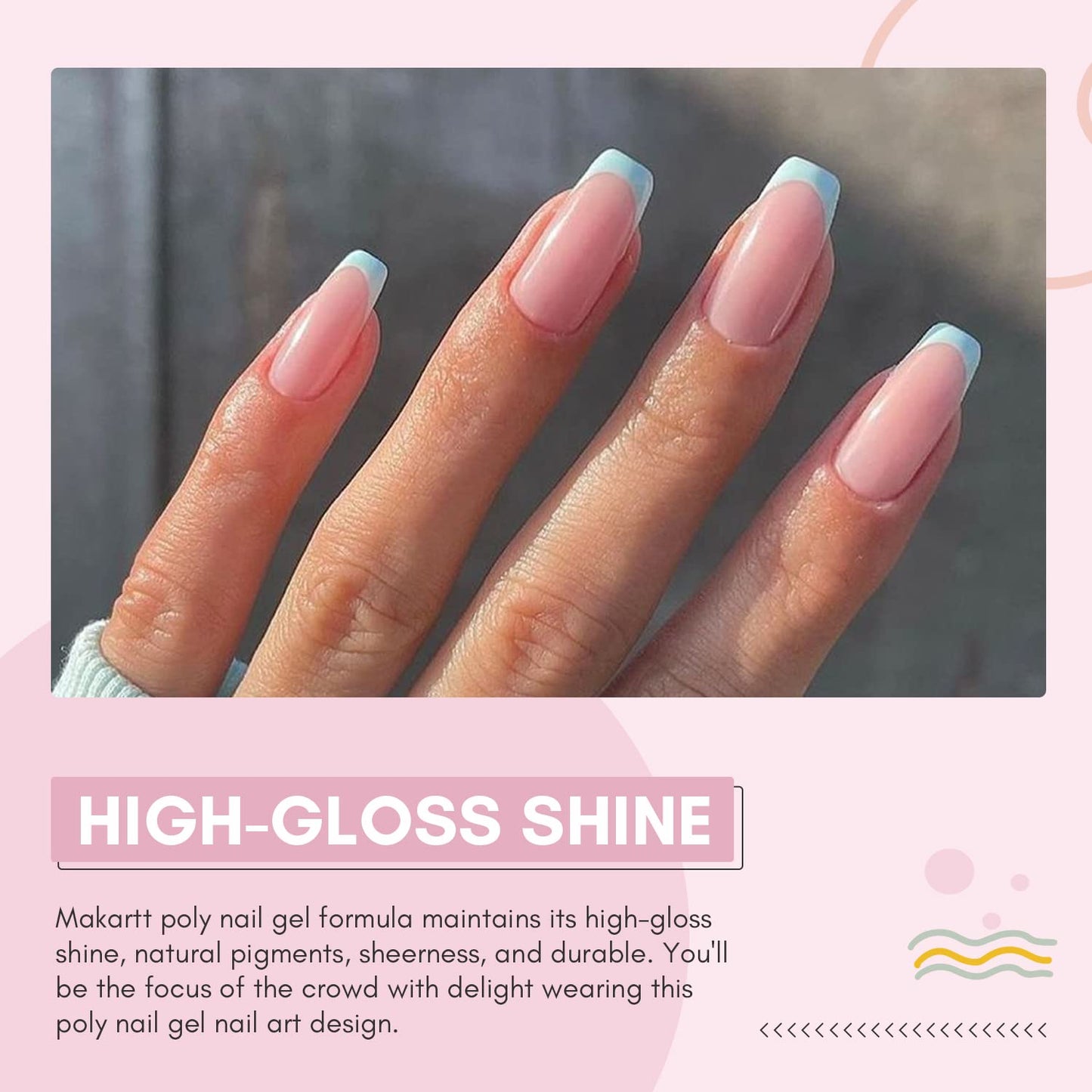 Makartt Poly Nail Gel 50ML: Natural Pink Gel Builder for Extension