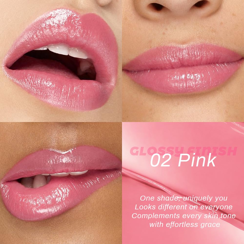HHLTOH Honey Lipstick Tinted Lip Balm - Shine Moisturizing Lipstick for Women, Natural Nourishing Hydrating Lip Gloss Stain for Dry Lips, Tint Sheer Lightweight Makeup, Vegan - 2Pc Dusty Pink & Pink