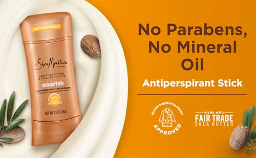 SheaMoisture Antiperspirant Deodorant Stick, 2.6 oz (Pack of 2) - Moisturizing Raw Shea Butter & Hyaluronic Acid for 48HR Protection