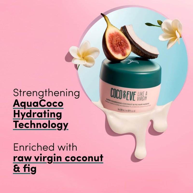 Coco & Eve Hair Masque - Coconut & Fig Deep Conditioning Mask for Dry, Damaged Hair with Shea Butter & Argan Oil | 212 ml