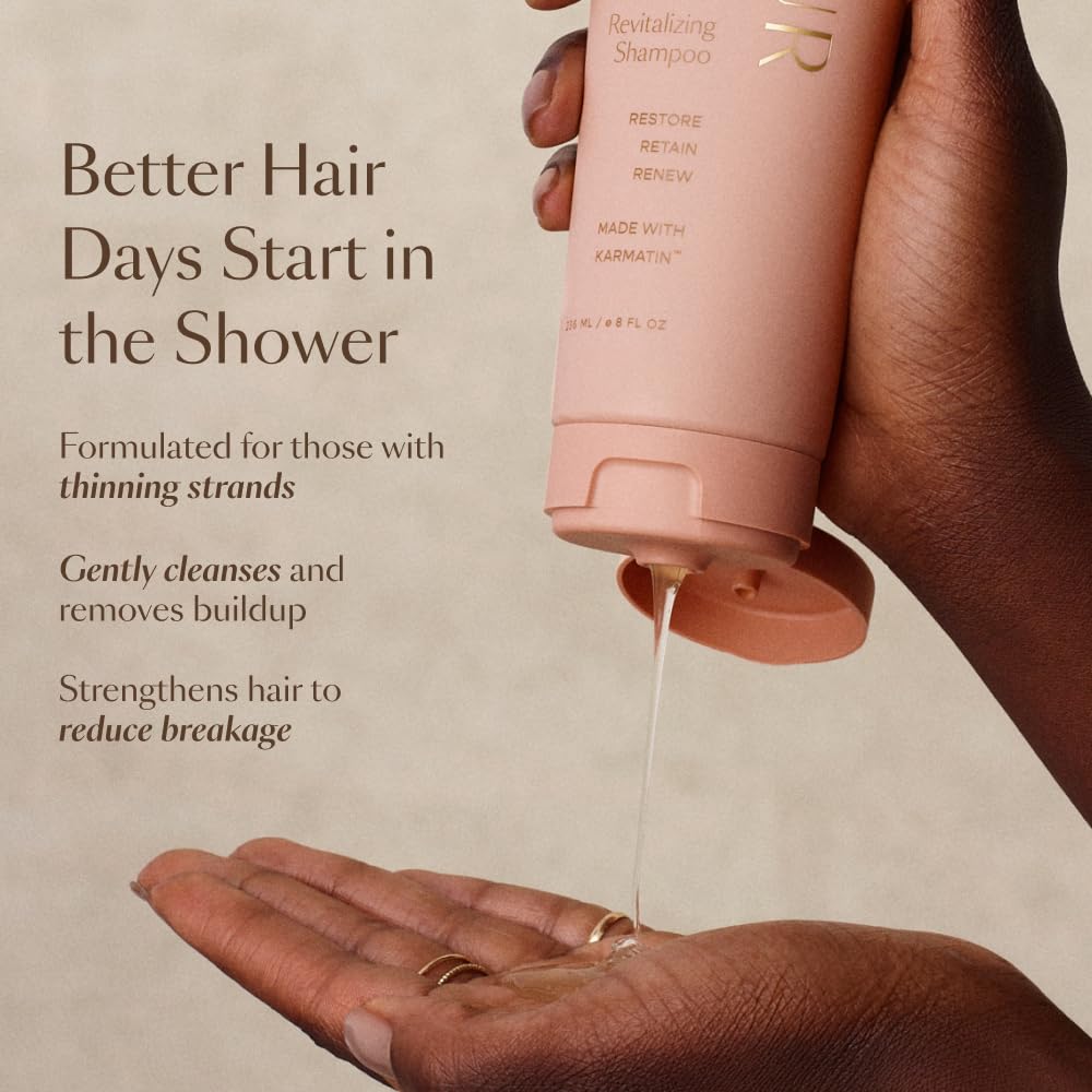 VEGAMOUR GRO Revitalizing Shampoo & Conditioner Duo | Thicker, Fuller Hair, Sulfate-Free, Vegan Keratin, Natural Citrus Scent