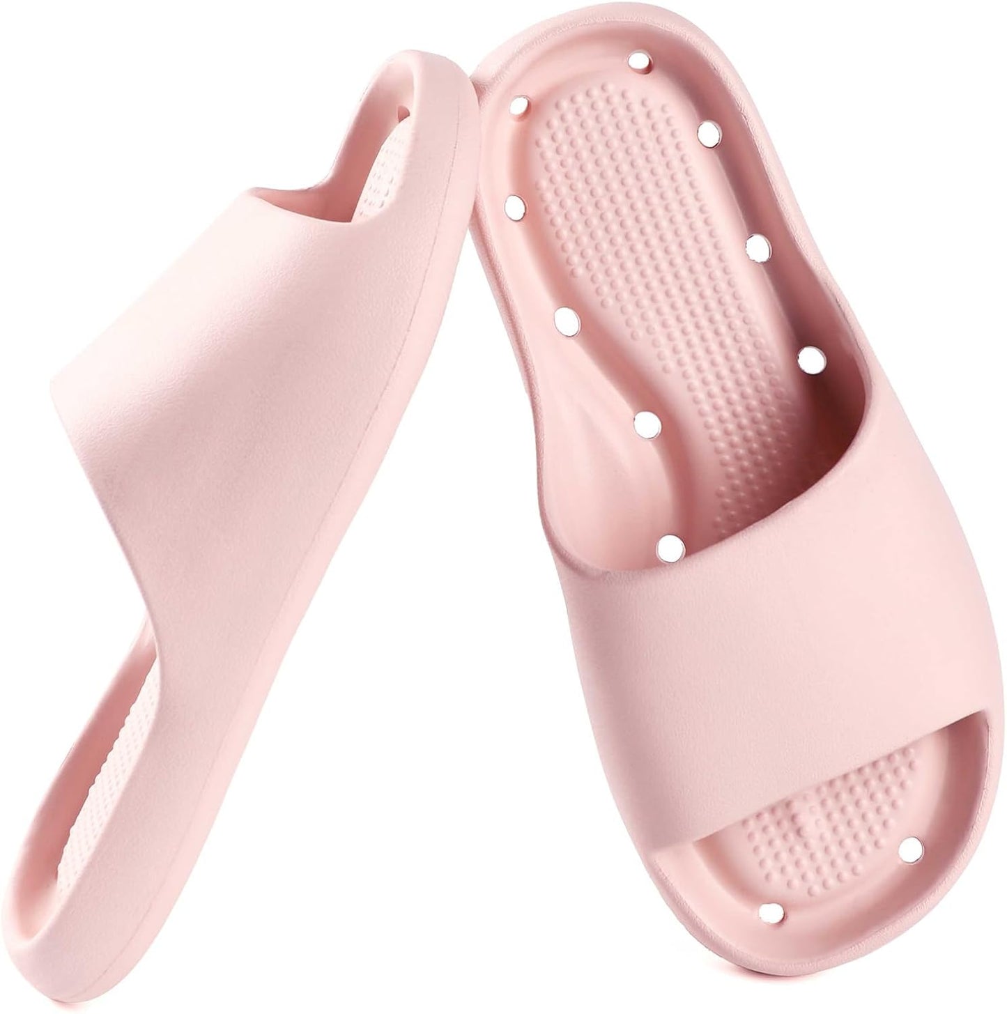 Arch Support Shower Shoes - Quick Drying Slide Sandals with Drain Holes | Soft Cushioned Anti-Slip Pool Slides for Comfort
