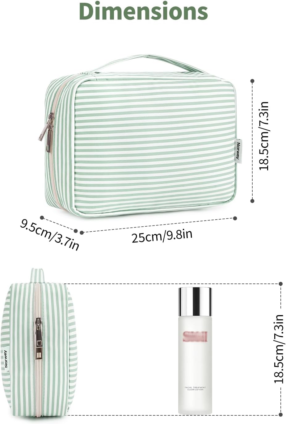 Travel Toiletry Bag for Women - Small Hanging Makeup Organizer | Lightweight & Compact Design