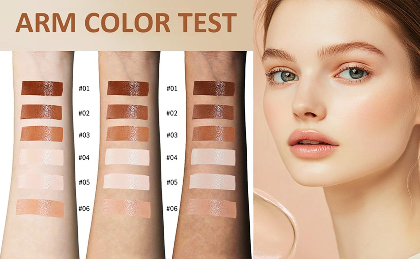 2-in-1 Foundation Concealer Makeup Stick - Creamy Formula for Mature Skin | Brightens Tone, Covers Blemishes, 6 Shades Available