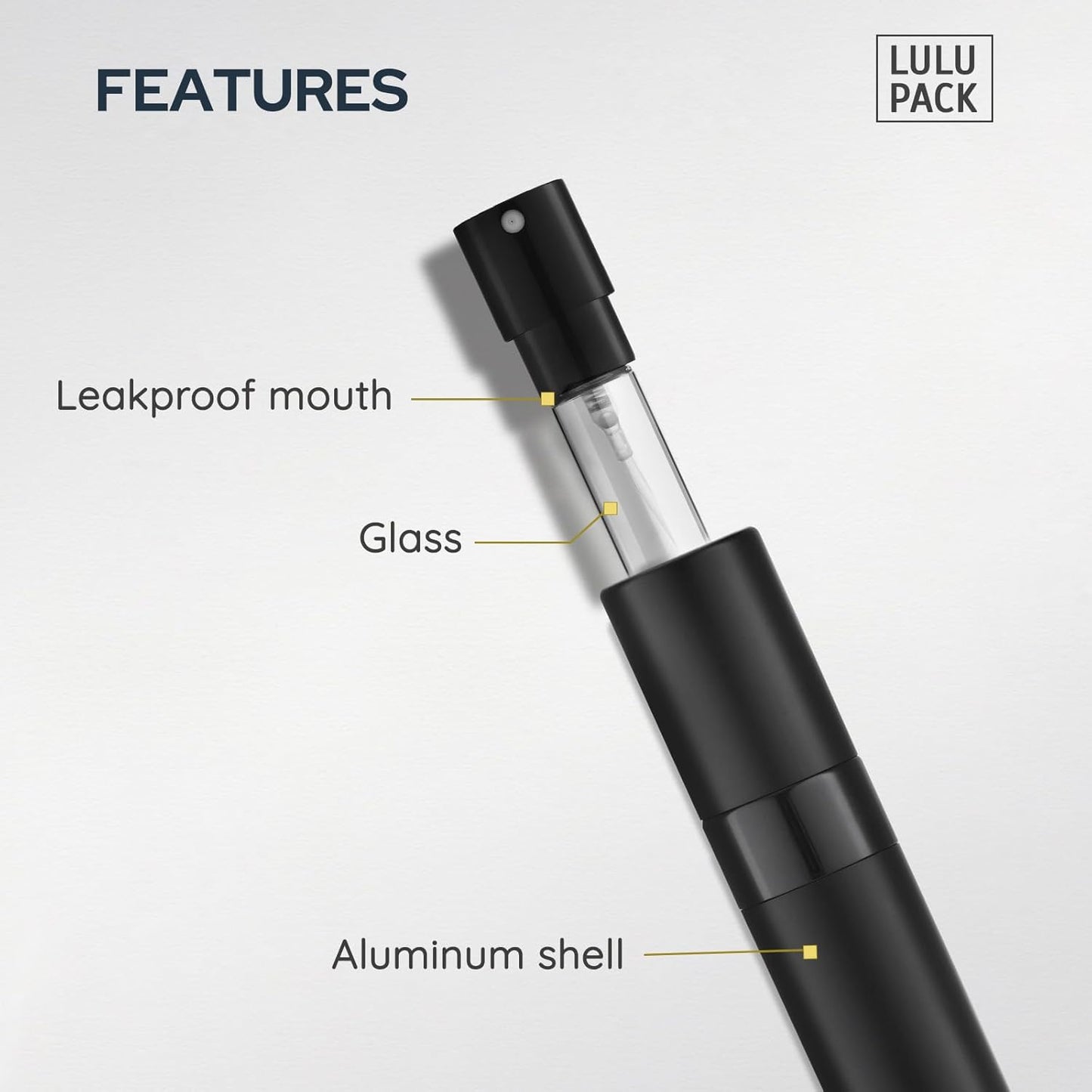 Travel Perfume Bottle - Refillable Cologne Spray Atomizer - Portable 8ml Mini Fragrance Dispenser for Men & Women | 4PCS Grey