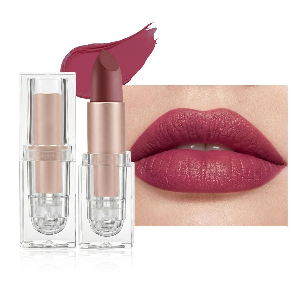 Hydrating Cream Lipstick - Maroon Lip Crayon for Women | Moisturizing, Smooth Application, Natural Finish, 06