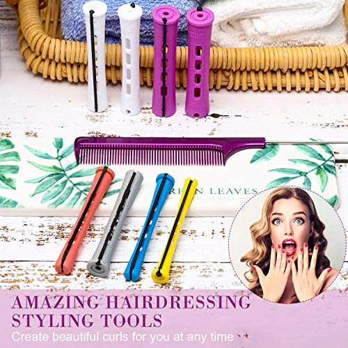 60-Piece Hair Perm Rods Set with Tail Comb - Multi-Size Cold Wave Rollers