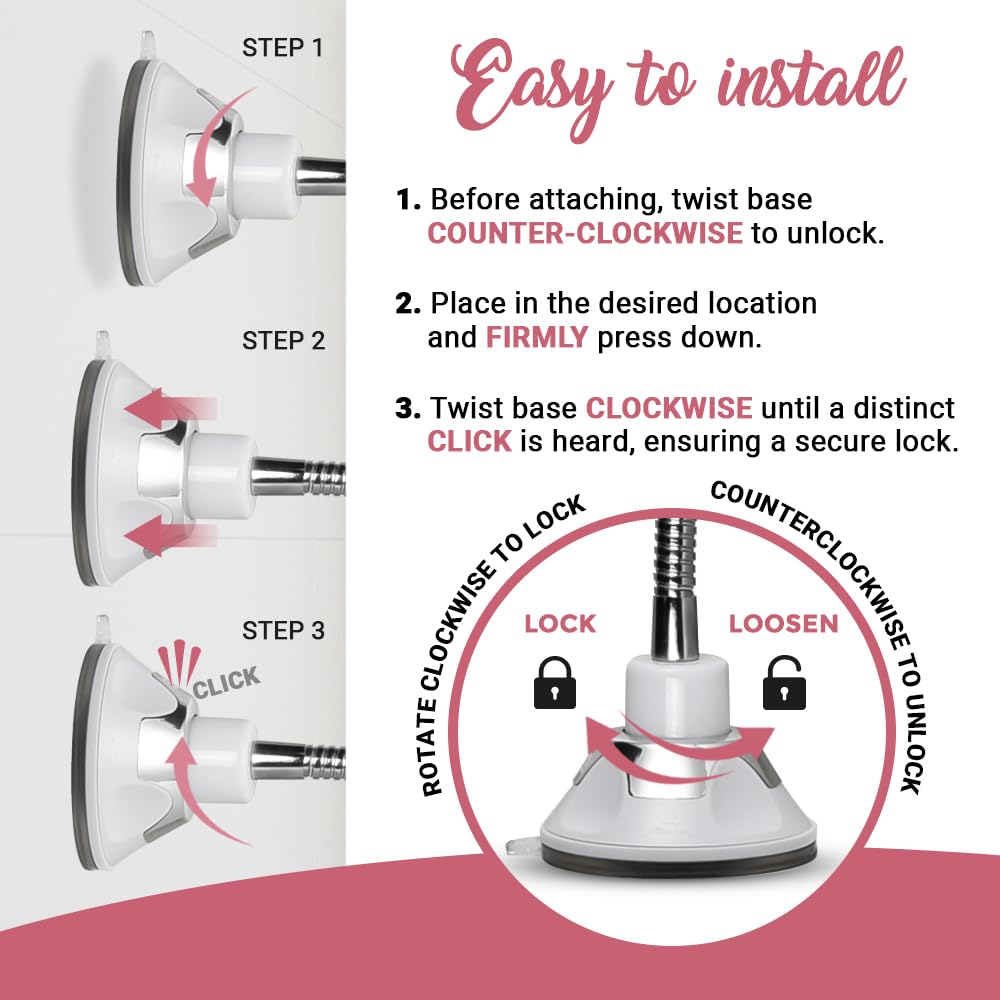 MIRRORVANA Flexible 10X Magnifying Makeup Mirror Non Lighted with Adjustable Gooseneck and Suction Cup - Mount On Table or Wall for Vanity & Bathroom Use - 6.7" x 6.7" (Round)