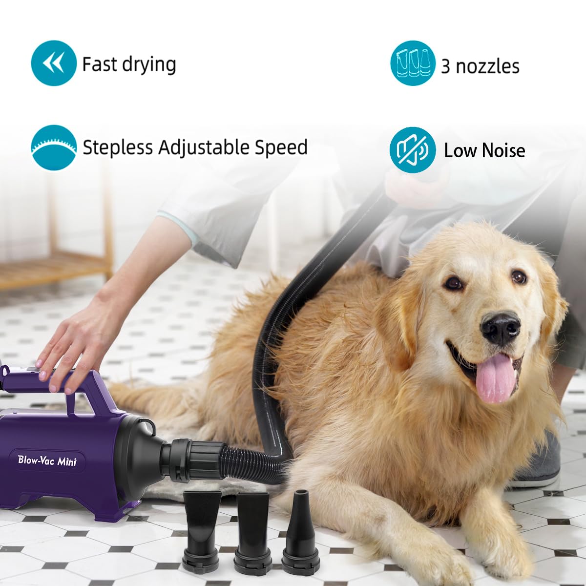 Dog Dryer High Velocity Pet Dog Grooming Force Hair Dryer/Blower