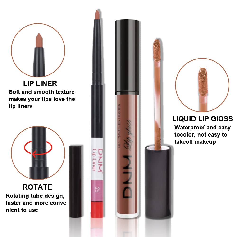 Medium Brown Beige Lip Liner & Matte Lipstick Set - Vegan, Long-Lasting, Waterproof | 2 Pcs