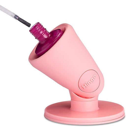 tweexy Hinge Untippable Nail Polish Bottle Holder | Anti-Spill Nail Polish Holder Stand, Tilted, IntelliStick Airlock Suction | Fingernail Painting, Nail Art Tools | Nail Polish Accessories (Blush)