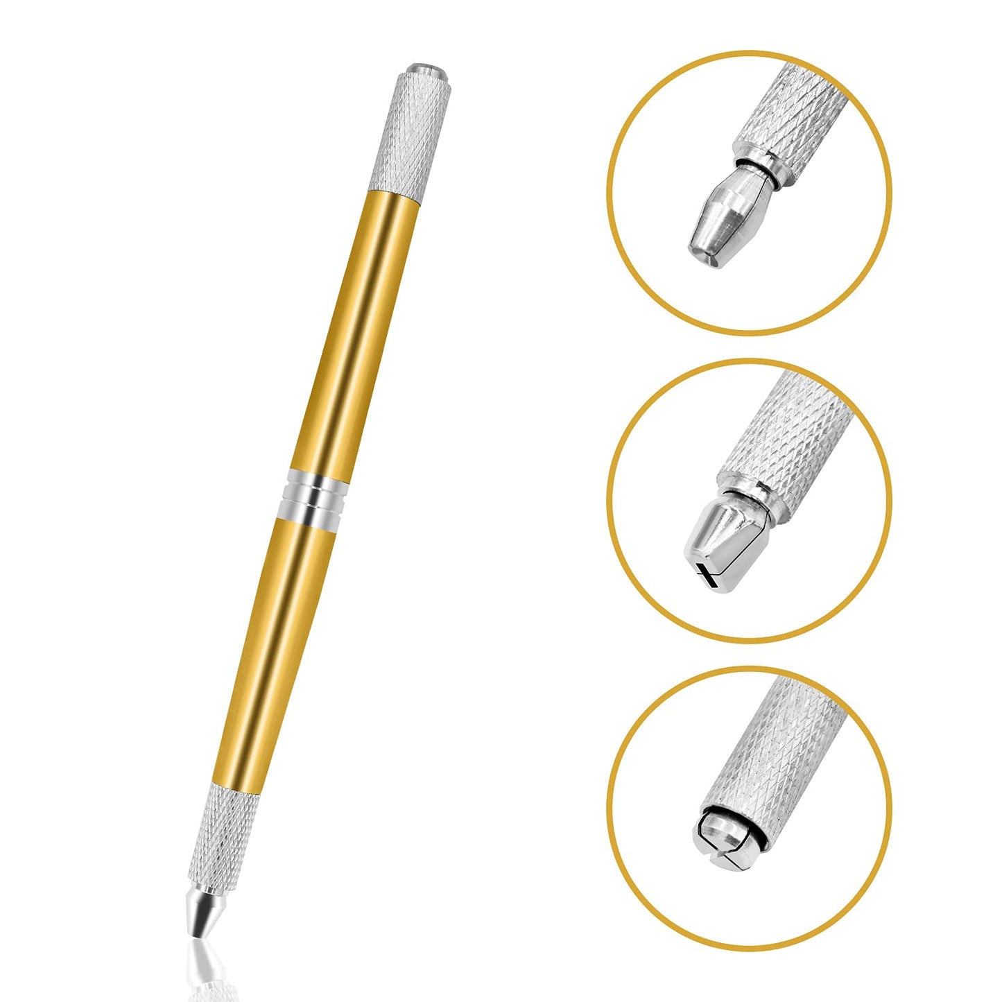 Pinkiou Microblading Pen for Eyebrow Henna Makeup Brow Lamination Pen with Sterilized Blade Hair Stroke Brow Embroidery