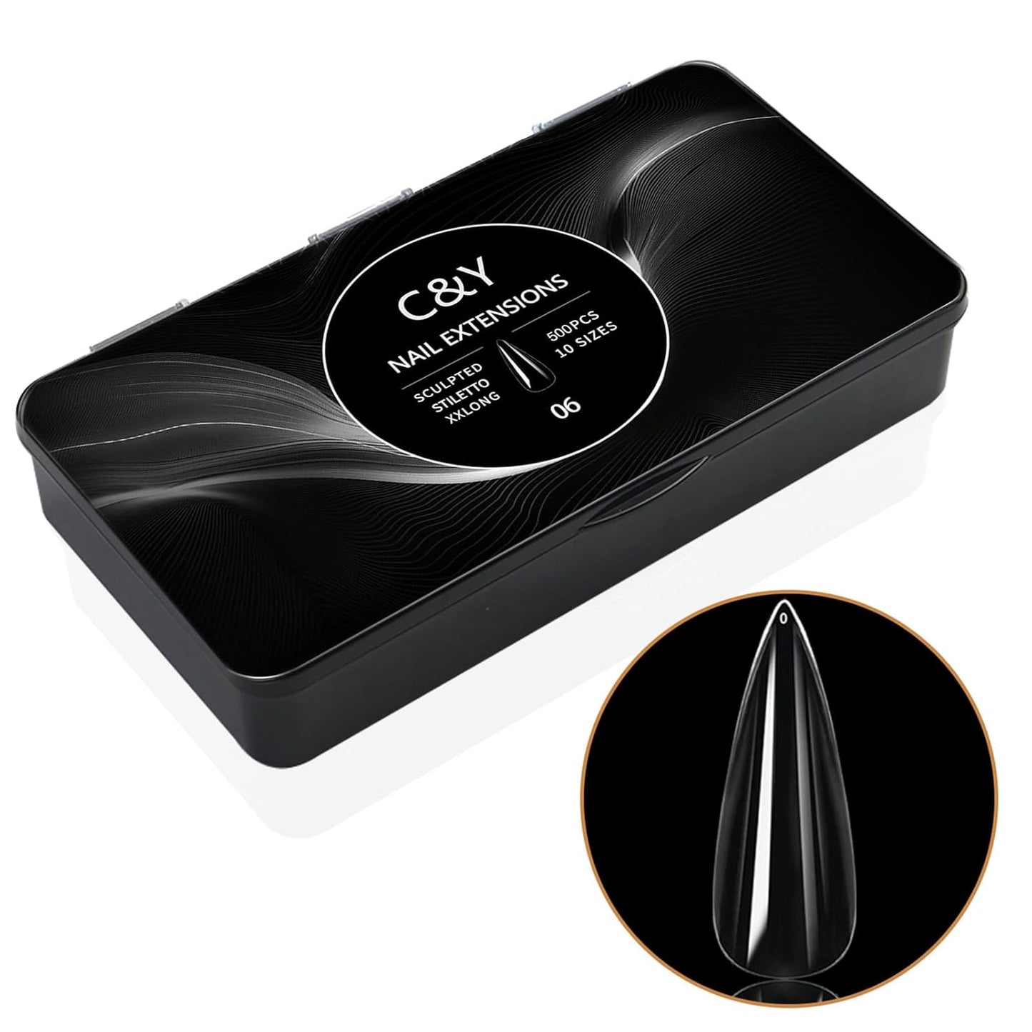 250pcs Sculpted XXLong Square Soft Gel Nail Tips - Full Cover Clear Acrylic Press-On Nails for Salon & DIY Manicure