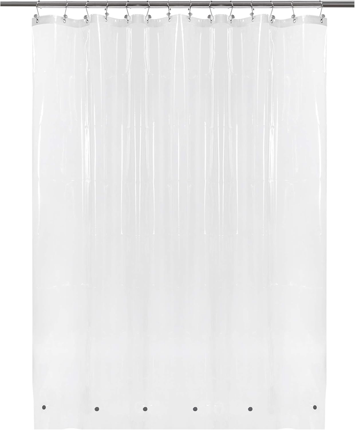 Clear Plastic Shower Liner - Premium Waterproof PEVA Curtain with Rustproof Grommets & 3 Magnets | Standard Size