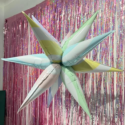 32 Inch Pastel Swirl Star Balloons - Candy-Themed Party Decor