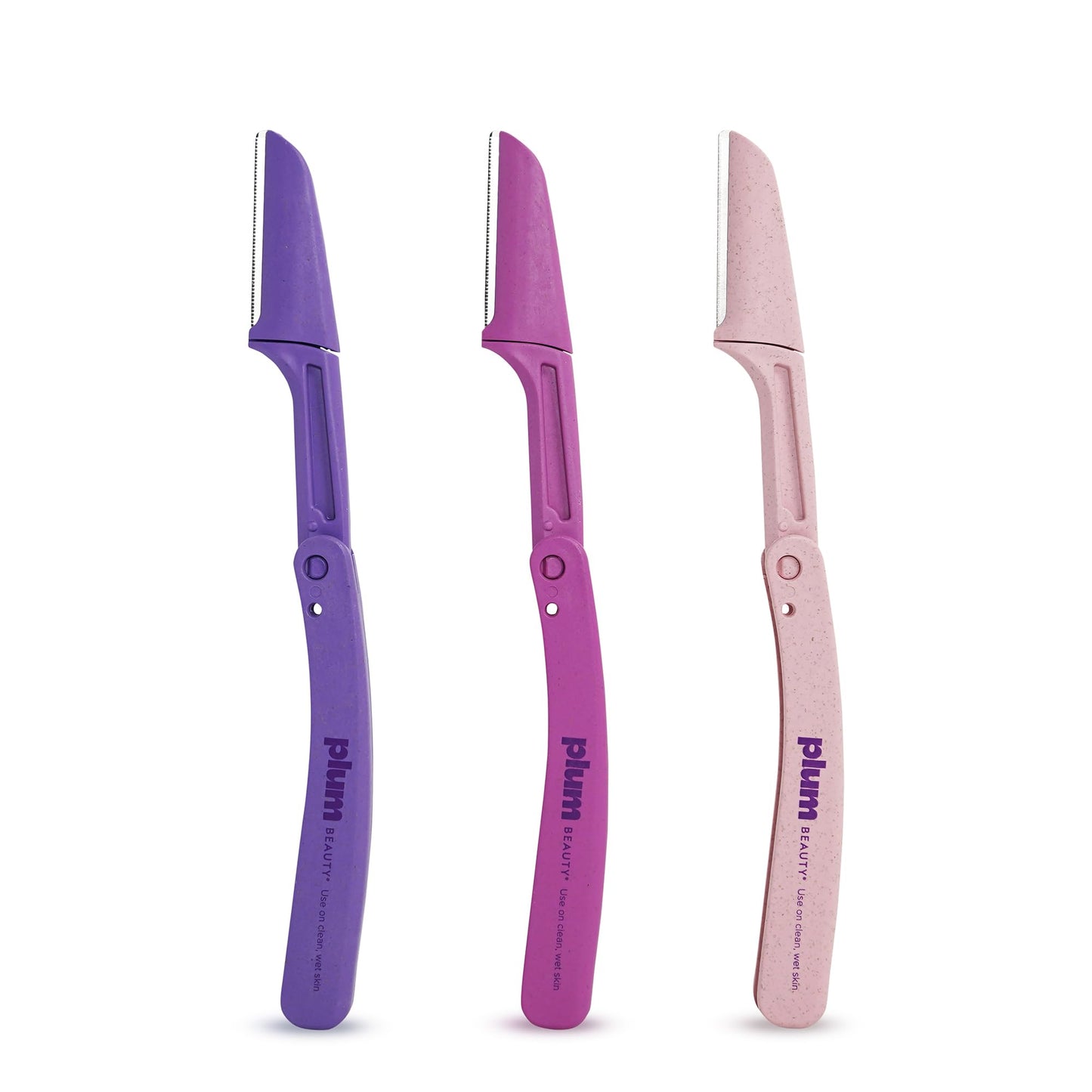 Plum Beauty Dermaplaning Razors for Women & Men, 2-Pack (8 Double-Sided Razors) – Quick & Painless Facial Hair Removal, Eyebrow Razor for Shaping, Sideburn Trimmer