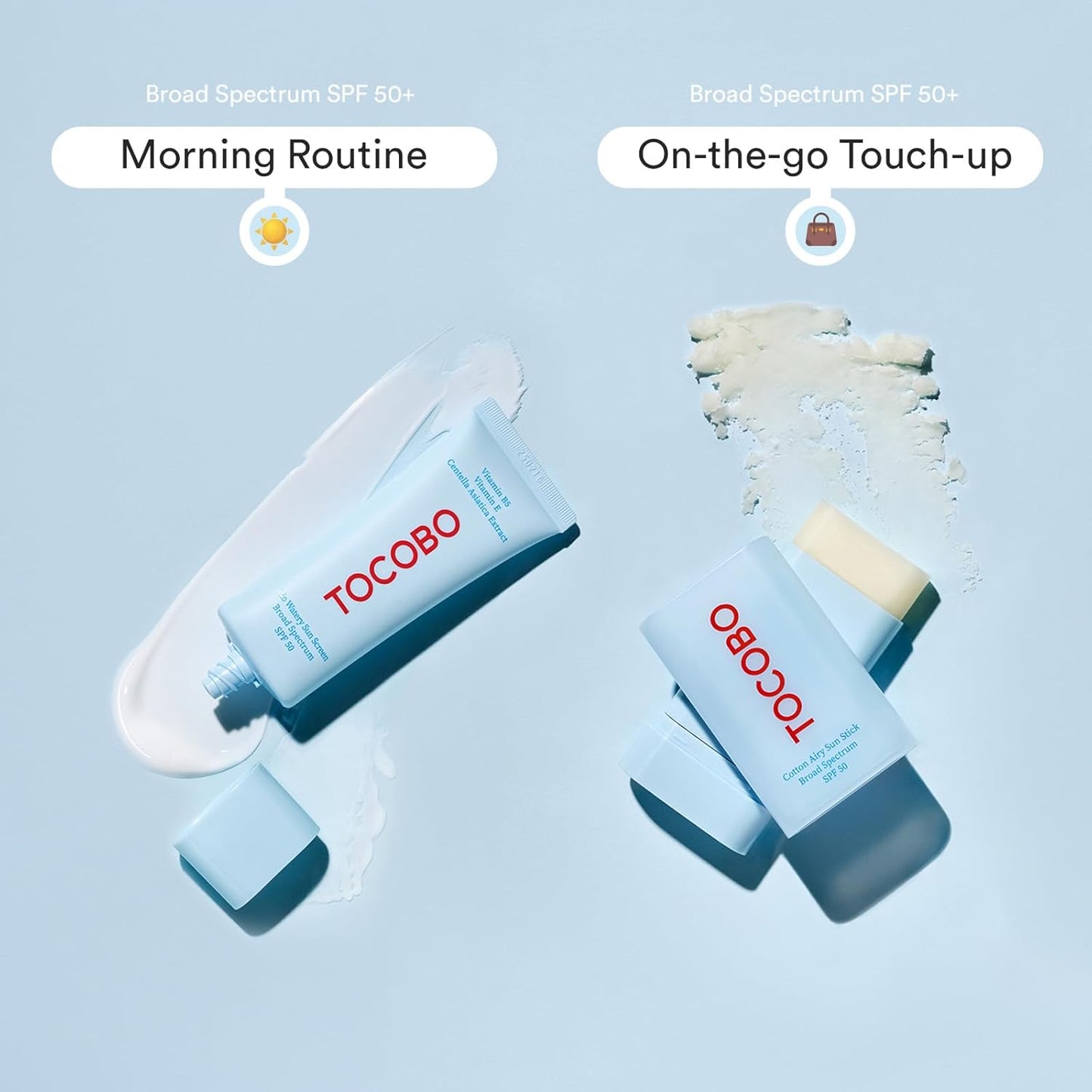 Korean Suncare Dual UV Set - Cotton Airy Sunstick & Bio Watery Suncream Pack | SPF Protection