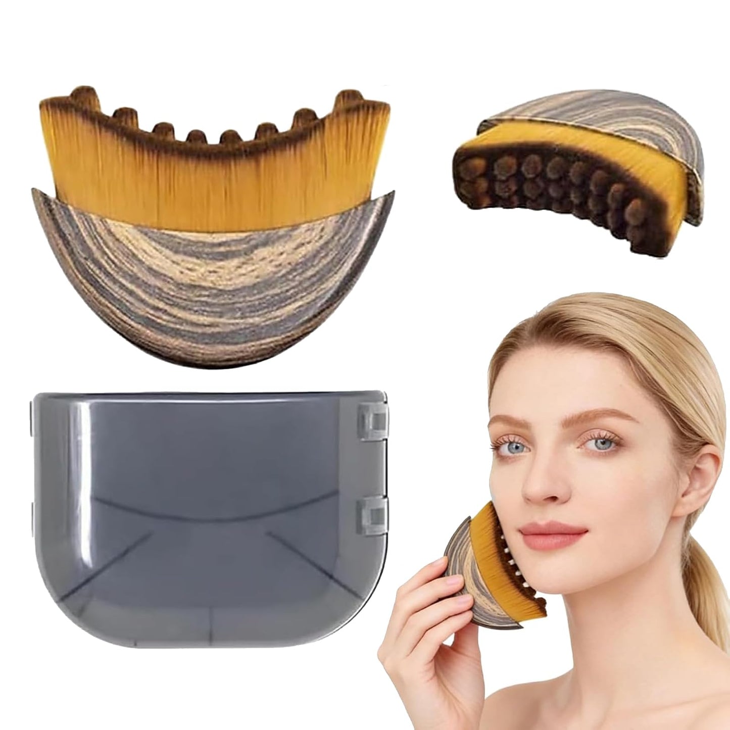2 PCS Lymphatic Contour Face Brush, Lymphatic Drainage Massager, Ergonomic Face Beauty Tool，Designed to Fit The Skin Precisely and Relieve Fatigue for All Skin Types