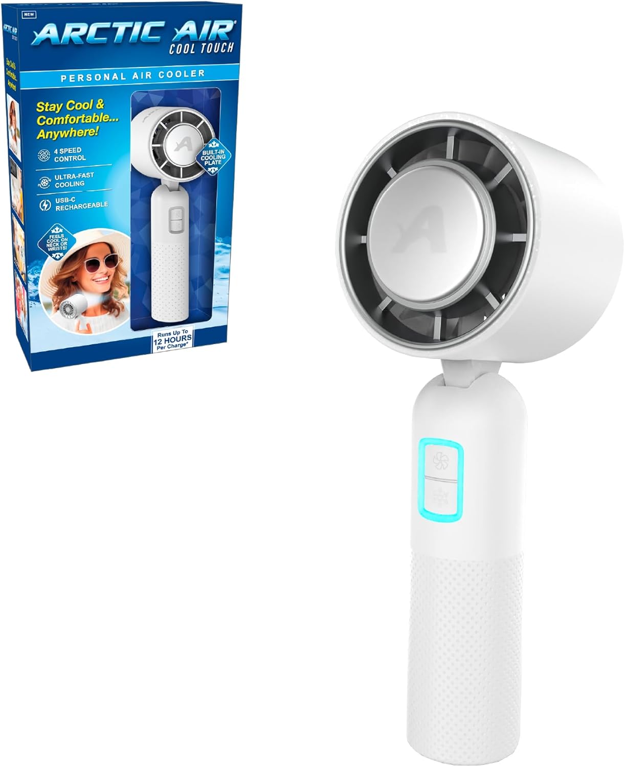 Portable Handheld Fan - Mini USB Rechargeable Personal Fan for Cooling | 4-Speed Adjustable, Compact & Lightweight