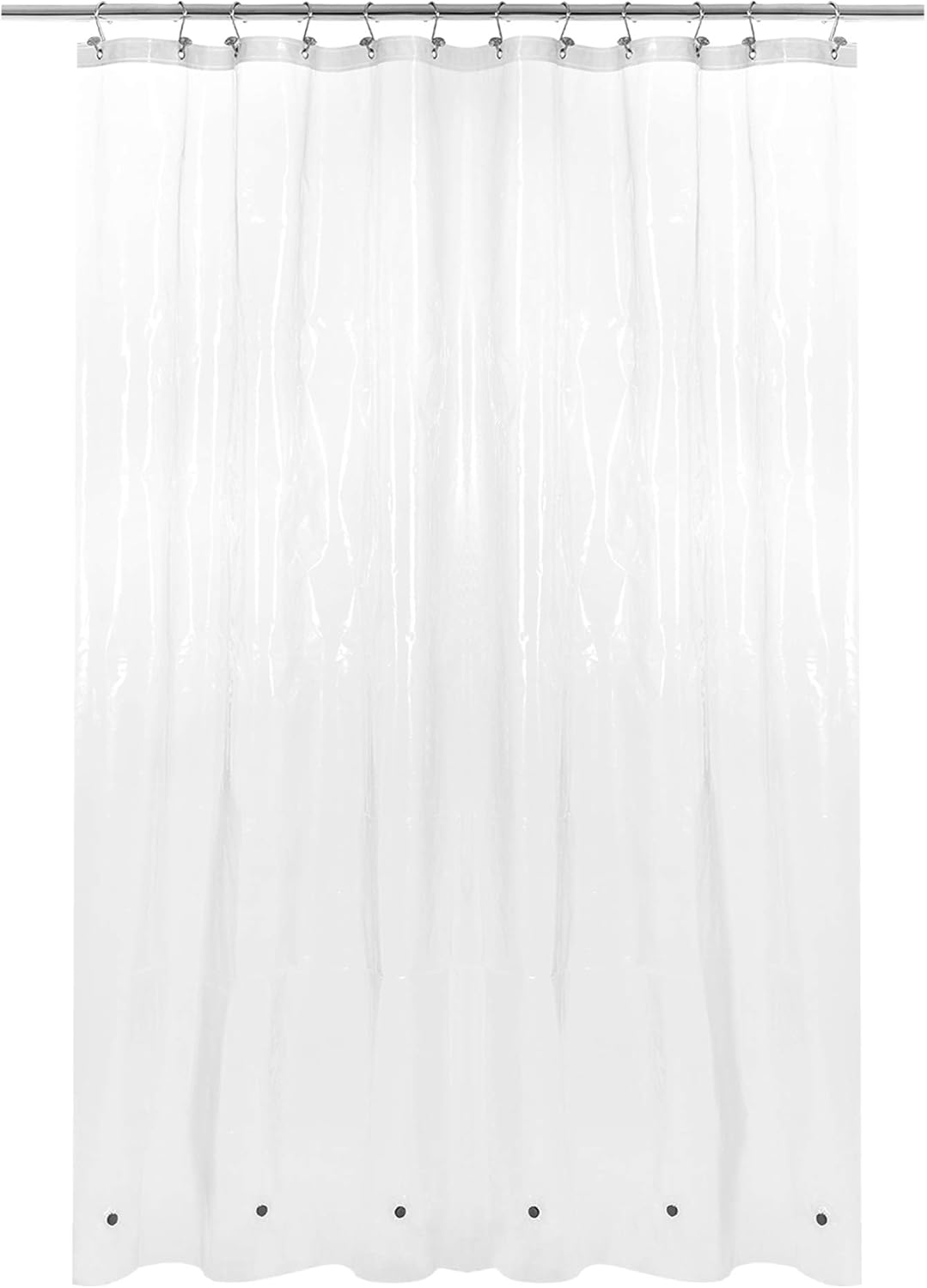 Clear Plastic Shower Liner - Premium Waterproof PEVA Curtain with Rustproof Grommets & 3 Magnets | Standard Size