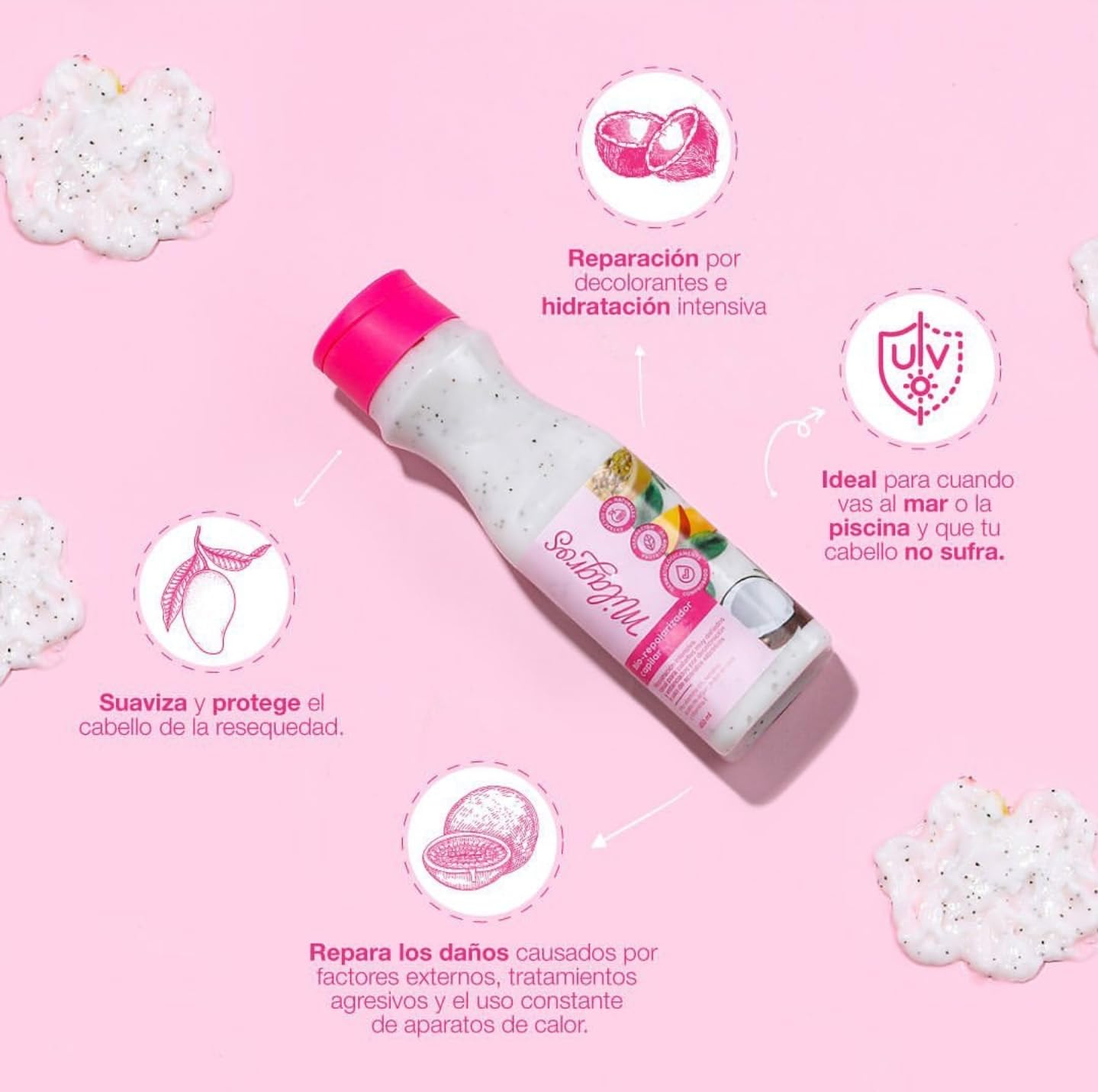 Milagros Tratamiento Biorepolarizador & Elixir Revitalizante Rescate Instantaneo | Tratamiento Colombiano de para cabellos muy danados