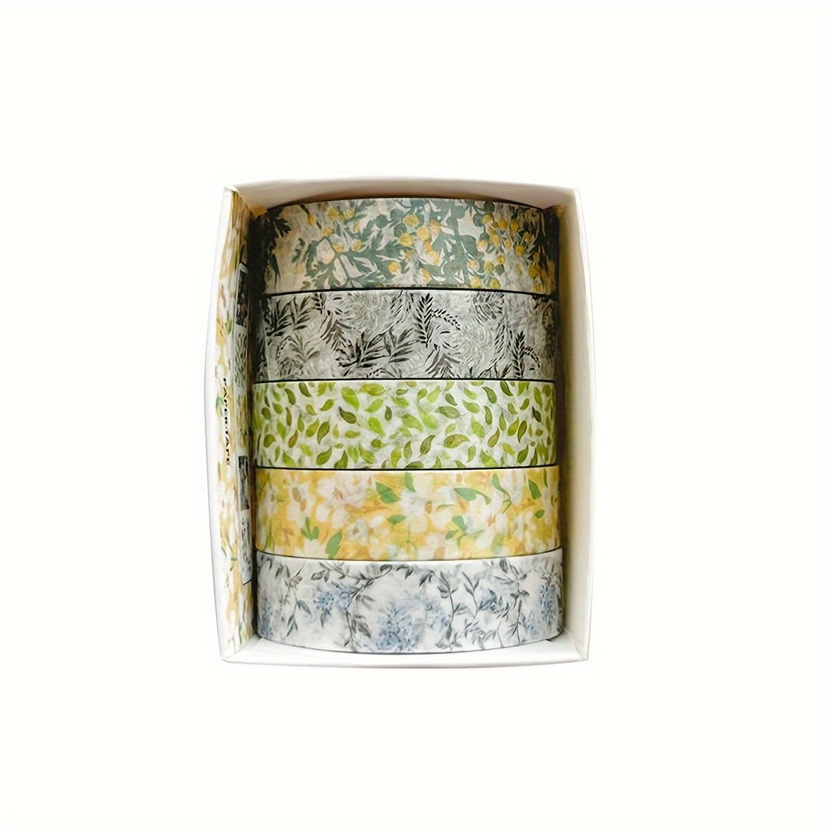 5 Rolls Floral Washi Tape, Tearable Self-Adhesive Decorative Tape for Journal Scrapbook Planner DIY Craft Party Decoration, Spring Flower Romantic Series 4