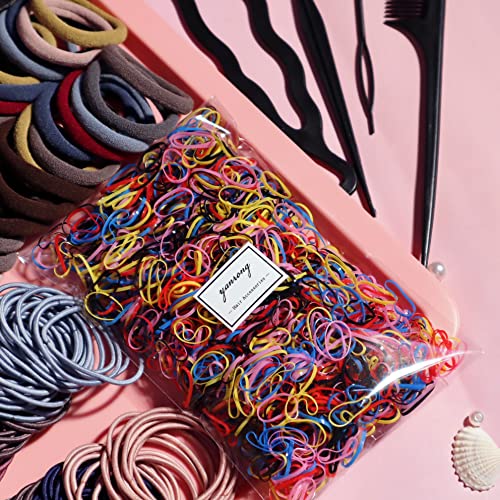 YANRONG 1159Pcs Hair Accessories Set Deep Colour – Seamless Ponytail Holders & Scrunchies for Thick & Curly Hair