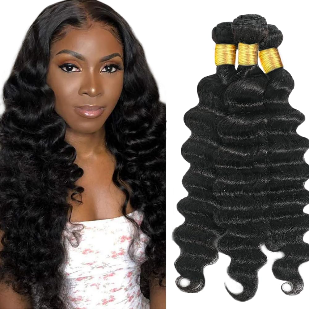Loose Deep Wave Bundles Loose Wave Bundles Human Hair 310g 18 20 22 Inch Unprocessed Virgin Mixed Length Natural Black Color Bundle Hair Extensions