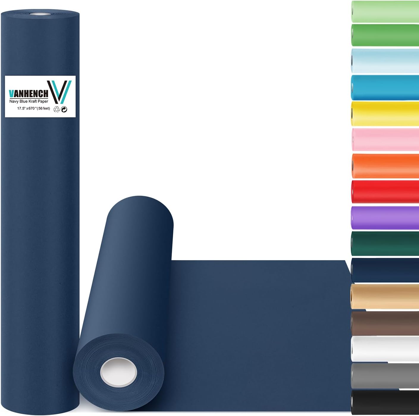 Brown Wrapping Paper Roll - Craft Kraft Packing Paper 17.5"x1200" for Gifts, Arts, & Moving Supplies | 70GSM