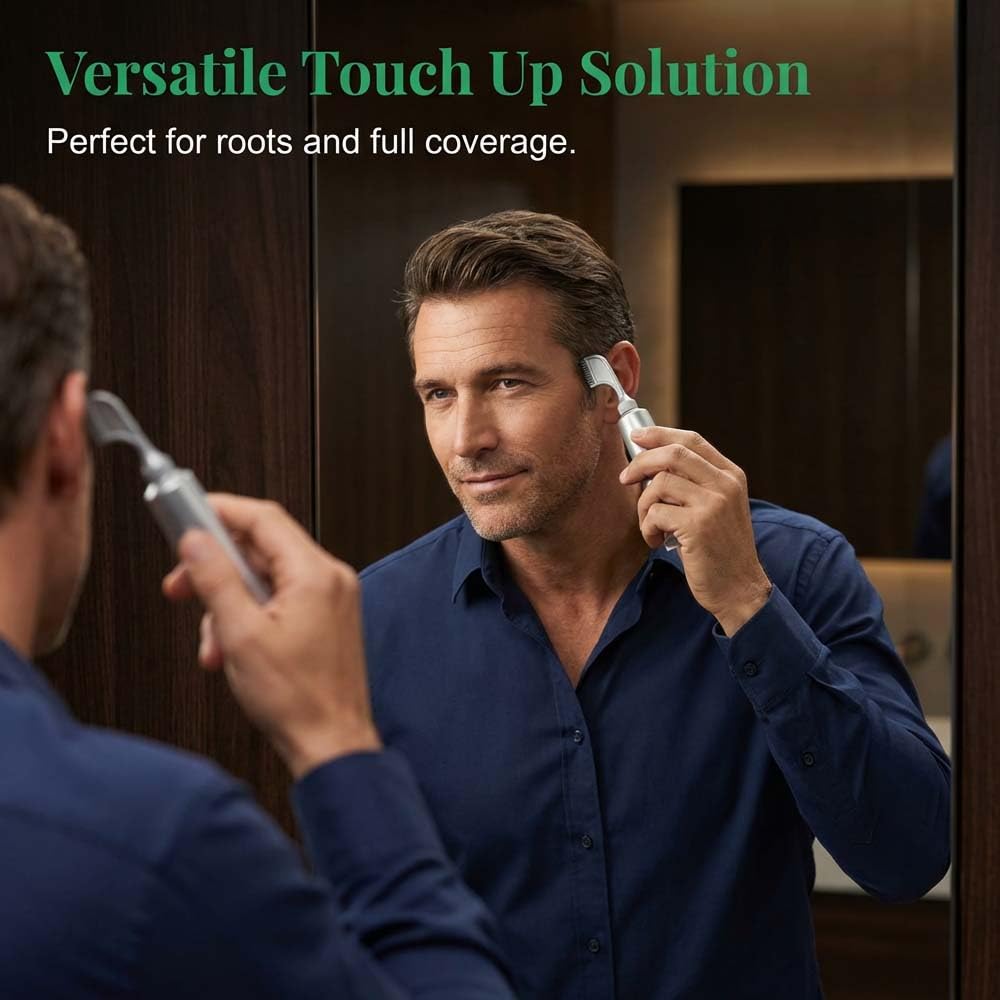 Hair Dye Cream Comb - No Bleach Hair Color for Women & Men | Easy Root Touch-Up for Gray Hair (Black)