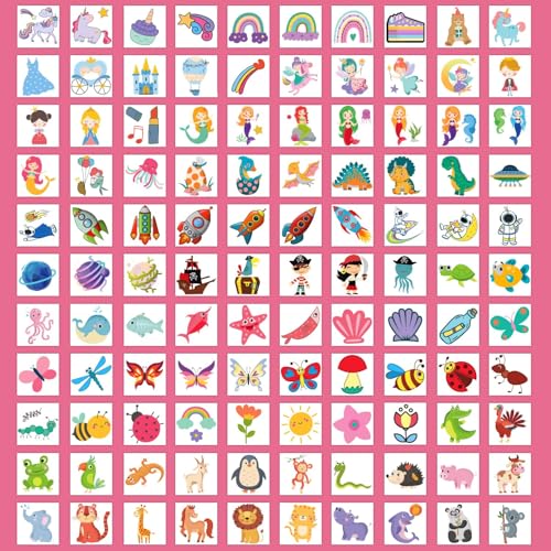 Kids Temporary Tattoos Pack - 204 Waterproof Fun Body Art Stickers