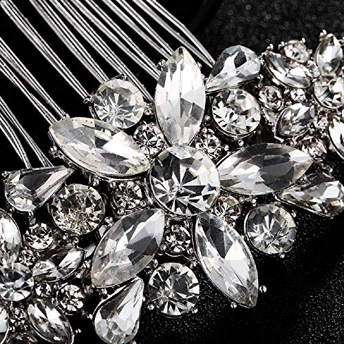 Elegant Crystal Bridal Hair Comb with Rhinestones - Wedding Side Hair Accessory
