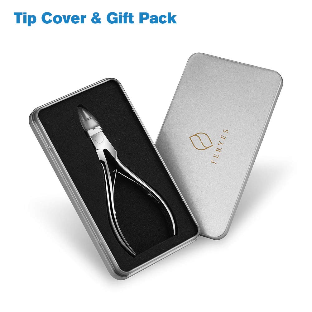 FERYES Toenail Clippers Straight Blade for Thick Toenails, Nail Clippers for Thick and Ingrown Nails - High Temperature Forging Stainless Steel Toe Nail Tools