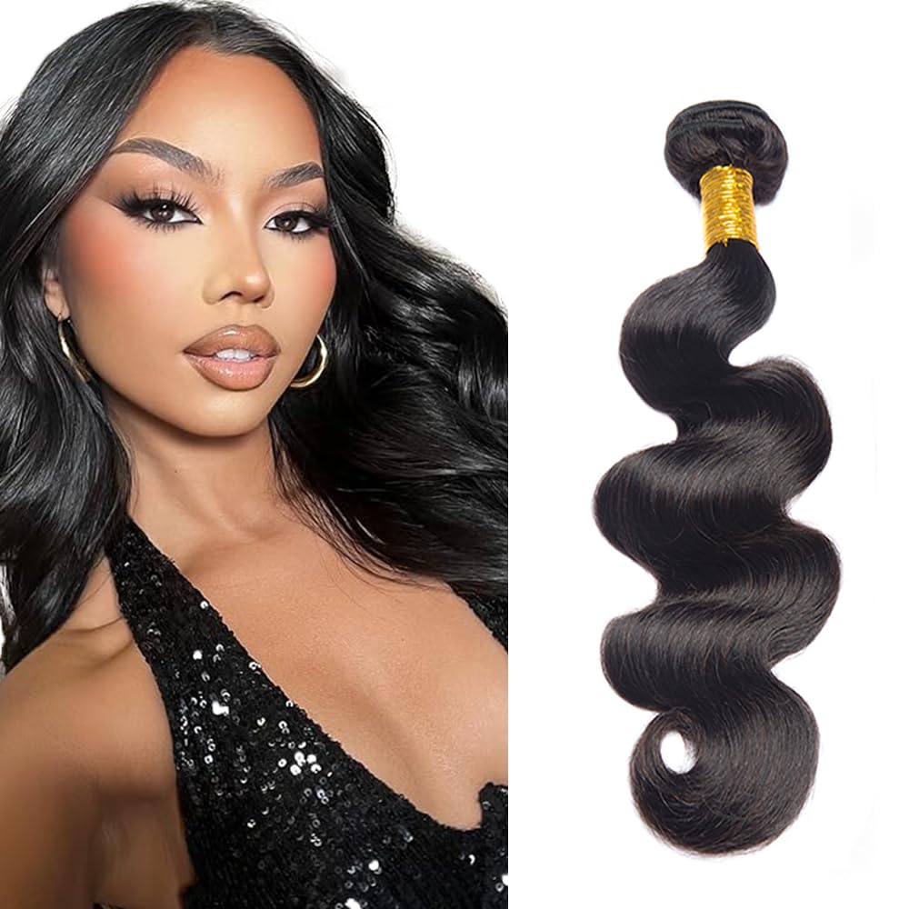 WuvuSnm Deep Wave Human Hair Bundles Wet and Wavy Bundles Human Hair 20 22 24 inch Deep Wave Bundle Natural Black Color