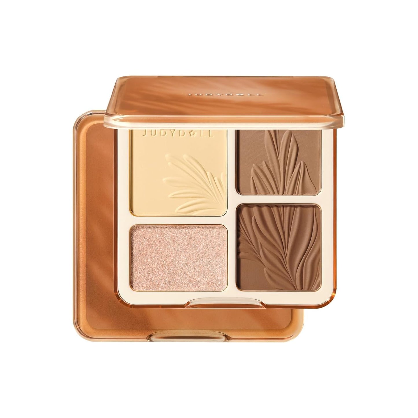 Highlight & Contour Palette - All-in-One Matte Face Makeup for Warm Skin Tones | Blendable Compact for Beginners