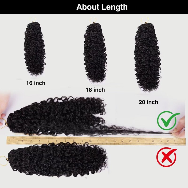 Burmese Curly Crochet Hair Extensions - 100% Virgin Human Hair, Deep Curly 16 Inch, 60 Grams, 50 Strands