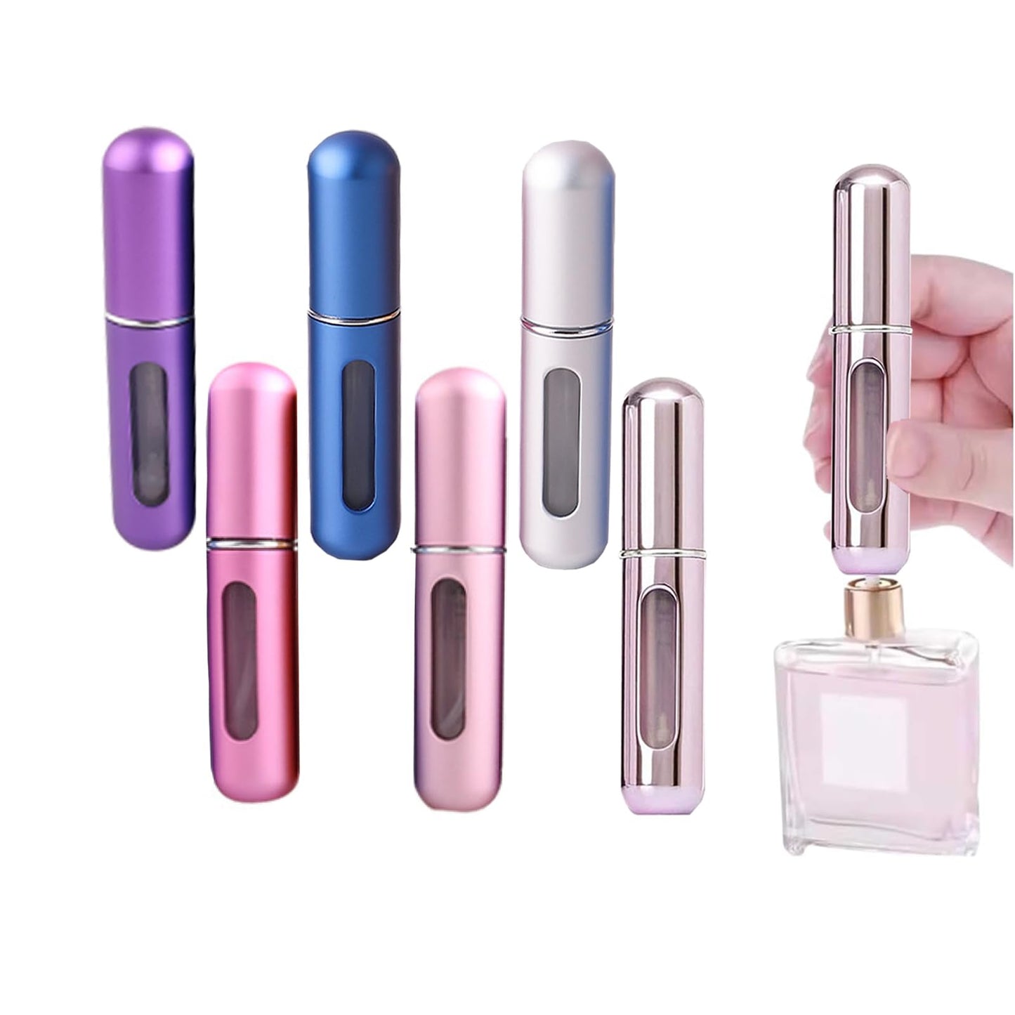 ZenithFast Perfume travel refillable,6Pcs 5ml Mini perfume bottle,Portable perfume bottles refillable for Women Men Small Mister Spray Bottle, for Travel and Outgoing